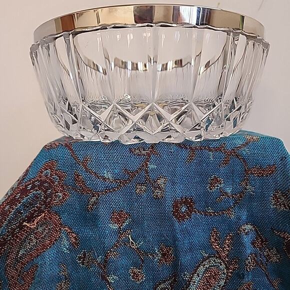 Vintage William Adams Crystal Bowl Silver Rim - West Germany - Picture 6 of 9